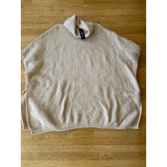 NWT Cejon sweater lightweight turtleneck short sleeve one size Oatmilk - Picture 1 of 9